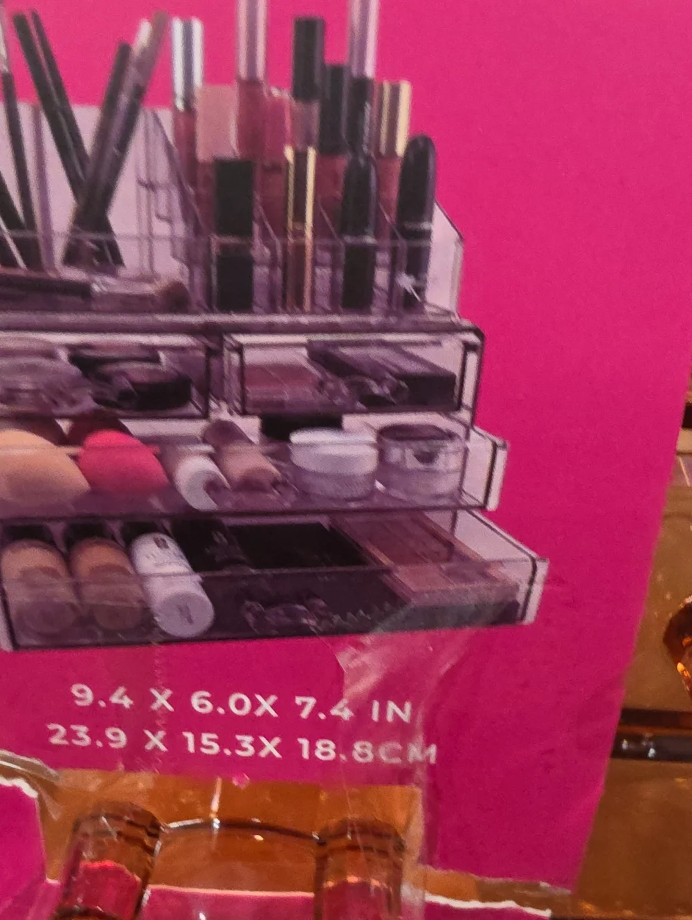 Roxy 2-Tier Pink Acrylic Cosmetic Organizer